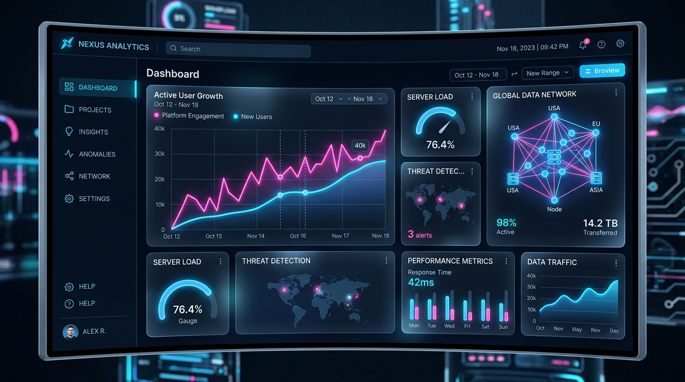 Aether Analytics Dashboard Mockup
